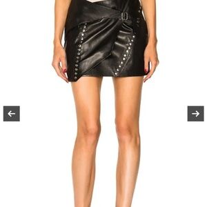 IRO Mupper leather mini skirt